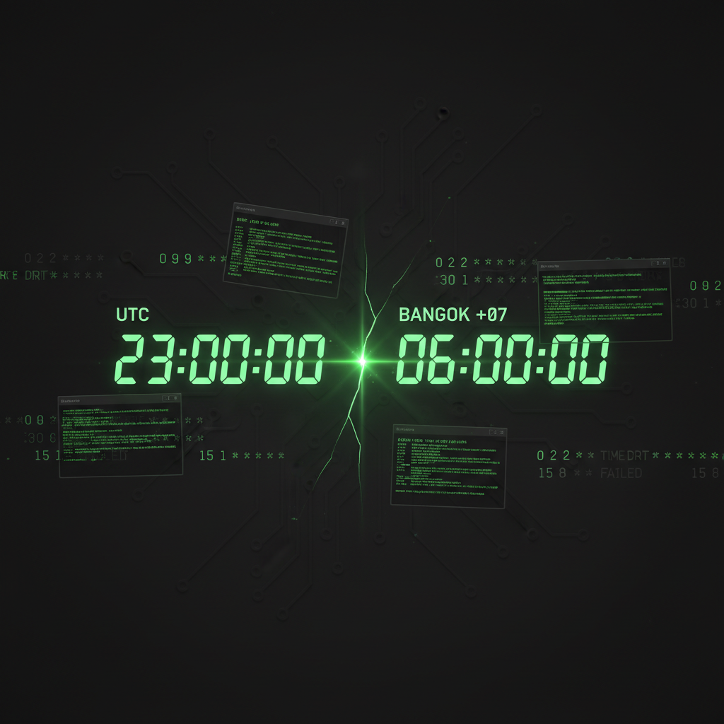 cron ทั้ง server ยิงเร็วไป 7 ชั่วโมงเพราะ timezone โดน flip จาก UTC เป็น Asia/Bangkok