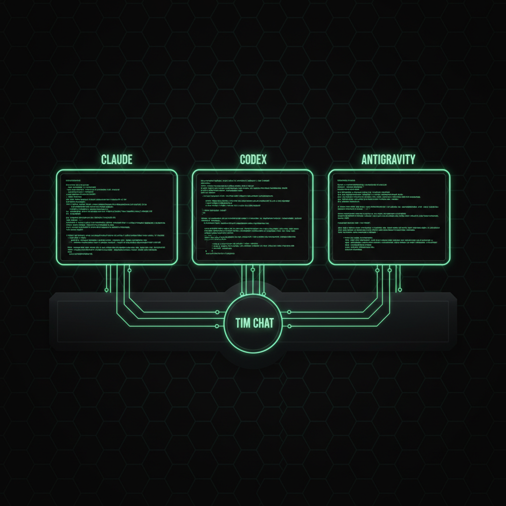 Newton v2 เพิ่ม Antigravity เป็น CLI ตัวที่ 3 — Claude, Codex, Antigravity ใน Tim Chat เดียว